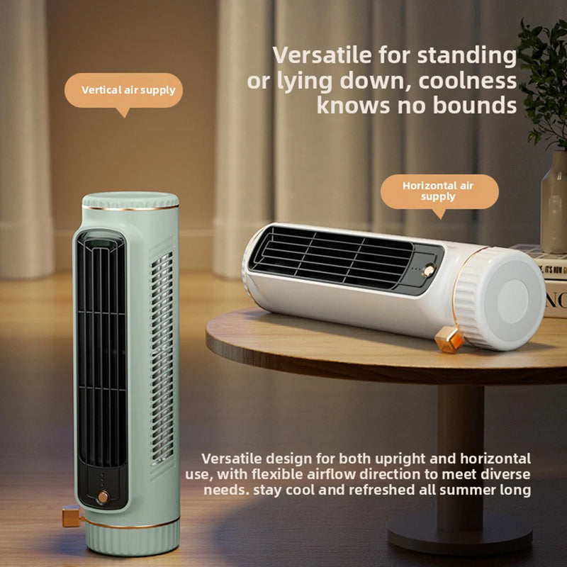 Mini Bladeless Fan Towers Fan Airs Conditioner 3 Speed Adjustables Modes Desk Airs Cooler Standing/Lying Living Room Cooling Fan