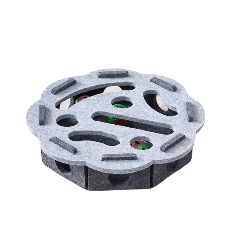 Cat Scratching Posts For Indoor Cat Puzzle Toy Felt Puzzle Box Cat Exercise Toy with Ball Kitten Interactive Indoor Exercise Toy