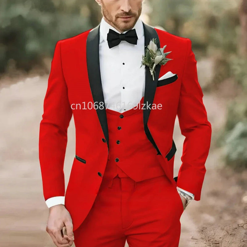 Elegant Light Green Formal Wedding Men Suit Groom Tuxedo Prom Slim Fit Blazer Hombre High Quality Custom 3 Piece Costume Homme