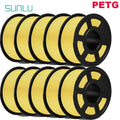 SUNLU PETG 3D Filament 1KG Biodegradable 1.75MM 10Rolls Bright Color Good Toughness Excellent Acid Alkali Weather Resistance
