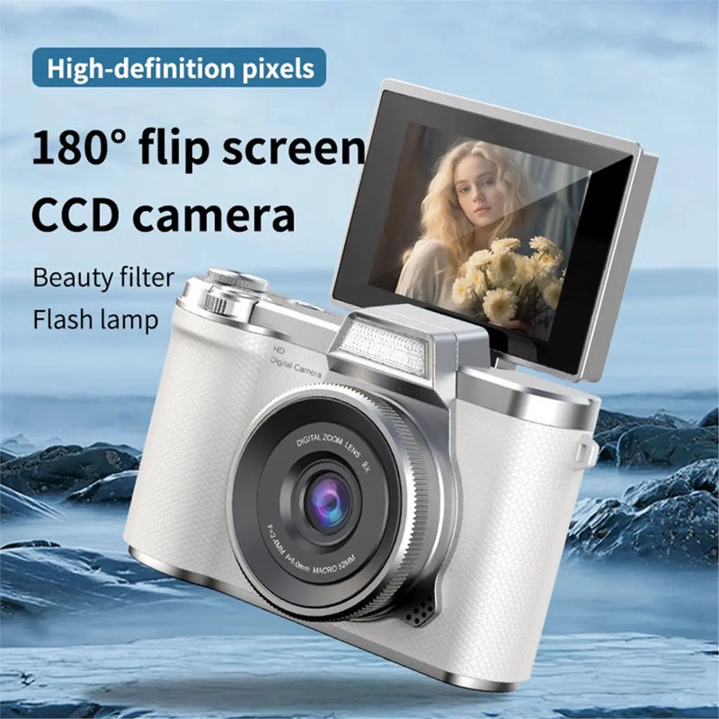 Punctual- 4K Digital Camera 48MP Autofocus Photography Camera 2.8inch Video Camcorder Cam Retro CCD Camera for Kids Students B