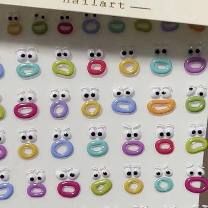 1/5/10Pcs Interesting Nail Art Stickers, Cute Jelly 2D Scrapbooking Stickers, DIY Waterproof Stickers