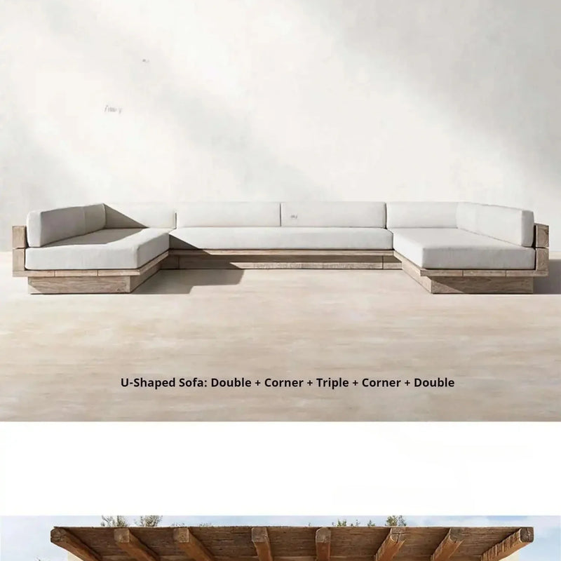 Japanese Style Waterproof and Sunscreen Garden Sofa, Minimalist Designer, Modern Garden Sofa, Artistic Outdoor Furniture, Divano