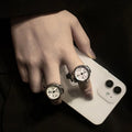 Kiss Jewelry Women Men Vintage Classic Finger Watch Rings Punk Stretchy Strap Quartz Watches Clock Ring Hip-hop anillos 2023