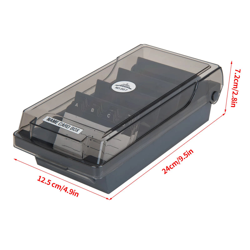 JIELISI Name Card Box Business Card Holder For Desk With Dividers And Index Tabs For Men And Wowen 500 Cards Capacity