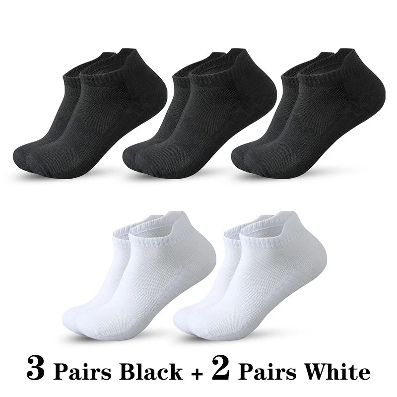 5 Pairs Ankle Running Socks Men Mesh Breathable Short | SAMAG