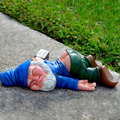 15cm Drunken Garden Gnomes Funny Resin Statues for Home | SAMAG