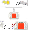 1-20PCS LED COB Hight Power 50W AC 220V Red Blue Green Lamp Chip Smart IC Fit For DIY Driverless Integrated Driver Flood Light