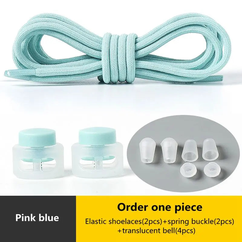 Spring Lock Shoelaces No Tie Shoe Laces Sneakers Round Elastic Shoelace Kid Adult Quick Without Ties Shoestrings Rubber Bands