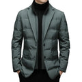Winter Men's Coldproof Windproof Down Jacket Suit Scarf Collar Simple Down Jacket  Male Clothing