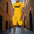 Summer fashion men's two - piece set casual sports printed short sleeved T - shirt+shorts fitness sportswear - View 8 | SAMAG