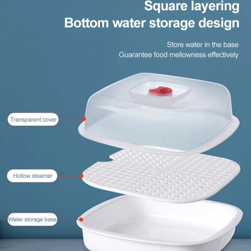 New Microwave Steamer with Circular Square Single Double and Triple Layers  Perfect for Kitchen Use