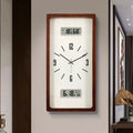 Wall Clock New Chinese Solid Wood Living Room Rectangular Home Bedroom Simple Atmosphere Silent Wall Clock Home Decor