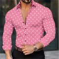 Men's button-down long-sleeved polka dot lapel shirt | SAMAG