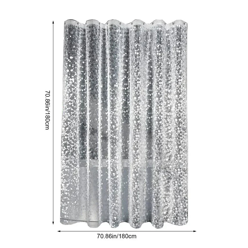 Bathroom Shower Curtain Transparent Lining Waterproof Bathtub Bathing Cover PEVA Mildew Proof Cobblestone Curtain with Hooks