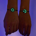 Handmade Braided Couple Bracelets Sun Moon Themed Glow In The Dark Glass Bead Adjustable Rope Wrist - Visuel 3 | SAMAG