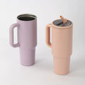 40oz Stainless Steel Thermos Cup with Straw Portable Car Cup Large Capacity Travel Mug Cup Water bottle 1200ml Coffee Mugs