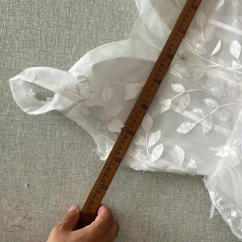Customized A - LINE Simple Wedding Dresses Leaf Appliques - View 6 | SAMAG