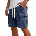 Men Solid Drawstring Multi Pocket Cargo Shorts Soft | SAMAG