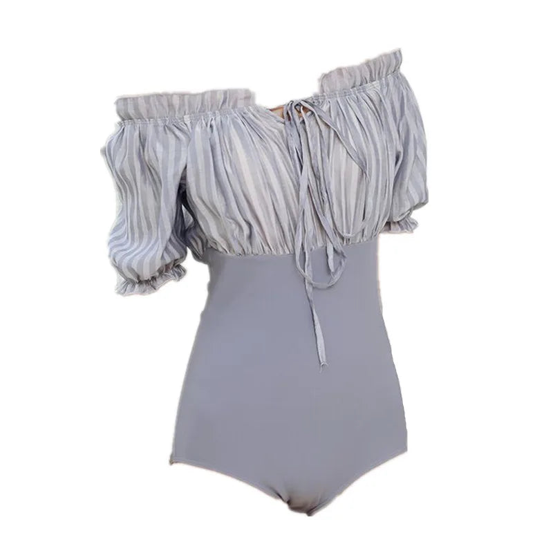 New Korean Style Solid Ruffled One-piece Swimsuit Sexy | SAMAG