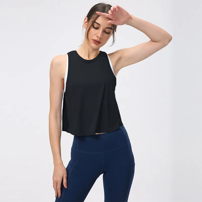 Cover Up Shirt for Women, Quick Drying, Summer Thin Pleated and Wrinkled Fitness Suit, Top Worn with Sleeveless Sports Vest