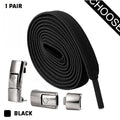 New Press Lock Shoelaces without ties Elastic Laces Sneaker 8MM Widened Flat No Tie Shoe laces Kids Adult Shoelace for Shoes