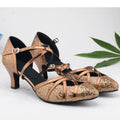 Fashion Ballroom Dance Shoes for Women Glitter Closed Toe Modern Shoe Salsa Ballroom Tango Latin Shoes for Girls Shoes Sandals