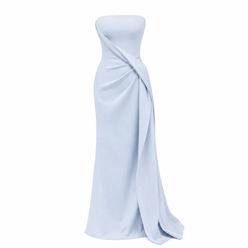 TLIT Customized Strapless Satin Mermaid Evening Dress | SAMAG