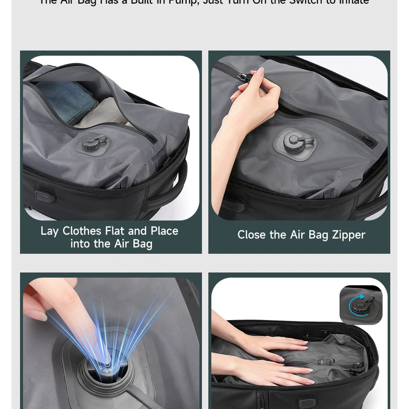 Tigernu Vacuum Backpacks Compression Travel Backpacks 15.6-17 Laptop Backpack Men TSA Anti Theft Backpacks Expandable Schoolbag