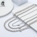 ORSA JEWELS 100% 925 Sterling Silver Link Chain Necklaces Minimalism Snake/Paperclip/Box/Figaro/Chopin/Cuban Chains 40-60cm
