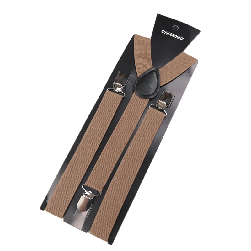 Unisex Elastic Leather Suspenders Braces Men Women Gift Black Blue Red Adjustable Straps for Wedding Suit Skirt Accessories