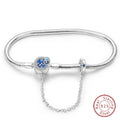 Bracelet Silver 925 Original 17-20CM Star Moon Sun Four Leaf Clover Green Zircon Bracelets Fit DIY Charms Birthday Jewelry Gifts