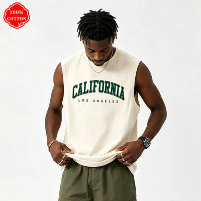 100% pure cotton men's summer casual loose California | SAMAG
