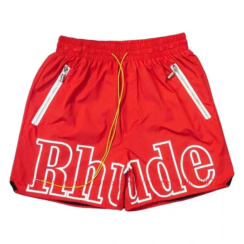 Style RHUDE Men's Casual Shorts Hip Hop Elastic Waist | SAMAG