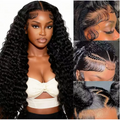 220 Density Deep Wave 13x6 HD Lace Front Human Hair Wigs 30 32 34 36 38 Inch Pre Plucked Water Curly 13x4 Lace Frontal Wig HD Transparent Lace Front Human Hair Wigs Jerry Curly Wig