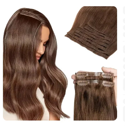 Clip in Hair Extensions 100% Real Human 12-24Inch | SAMAG