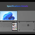 Dual Screen Laptop 15.6" IPS+7" Touch Screen 16G DDR4 128GB-2TB SSD Intel N95 N100 Processor Windows11 Notebook Computer Face ID