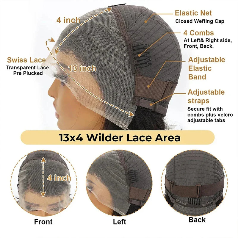 Indian Pixie Cut Wigs Human Hair Short Curly Lace Front Human Hair Wigs Side Part Water Wave Bob Wig 13x1 Transparent Lace Wigs