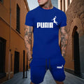 Summer fashion men's two - piece set casual sports printed short sleeved T - shirt+shorts fitness - View 10 | SAMAG