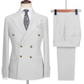 Double-breasted suit for formal occasions, gold buttons, men's outfit for weddings, dinners and parties
