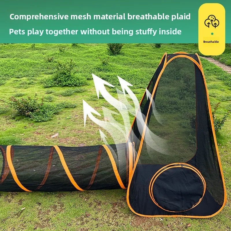 6-in-1 Portable Outdoor Pet Tame Cage Tunnels Houses Portable Foldable Kit for Cats Dogs Enclosure Play Tent Pen Pet Products