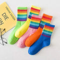 5 Pairs Men's Colorful Striped Casual Socks, Fashionable | SAMAG