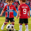 26 Boys HAALAND No.9 Football Jersey Tee Shorts Set Women - View 6 | SAMAG