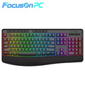 FocusOnPC K787 2.4G Tri-Mode Wireless Gaming Keyboard, 104 Keys RGB Backlit, Ergonomic USB-C Plug-and-Play Keyboard, 1900mAh Battery, Auto Sleep & Low Battery Alert, Silent Typing for Game