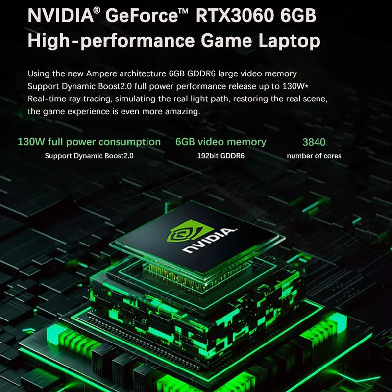 16.1 Inch Gaming Laptop Intel i9-12900H NVIDIA RTX 3060 6G 64GB DDR4 2TB SSD 144Hz RGB Keyboard WIFI 6 BT 5.2 Windows11