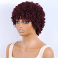 Lekker Black Short Pixie Cut Curly Bob 100% Human Hair Wigs For Women Brazilian Remy Hair Full Machine Made Glueless Daily Wigs