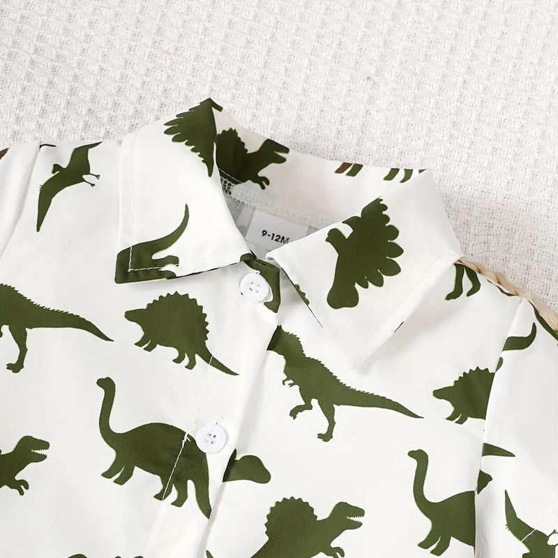 Spring and Summer Dinosaur Short Sleeve Shirt - View 4 | SAMAG