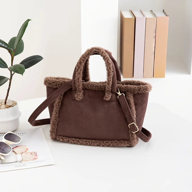 Women's Plush Crossbody Handle Bag Autumn Winter Elegant Bag Soft Velvet Handbag Large Capacity Shoulder Bag Best Gifts for Wedding Party Festival Valentine's Day Thanks Giving Day
