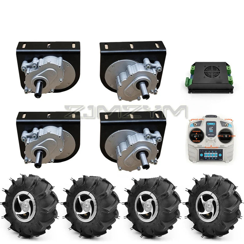 4WD 1000W Electric Four Drive kit 4.10-4 Off-road Tires 10 Inch Wheel Hub Cart 250W Motor With Wireless Remote Control