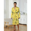 men's Robes 2025 printed pineapple poker pajamas suitable for family couple thin design light  luxurious pajamas long Nightgown